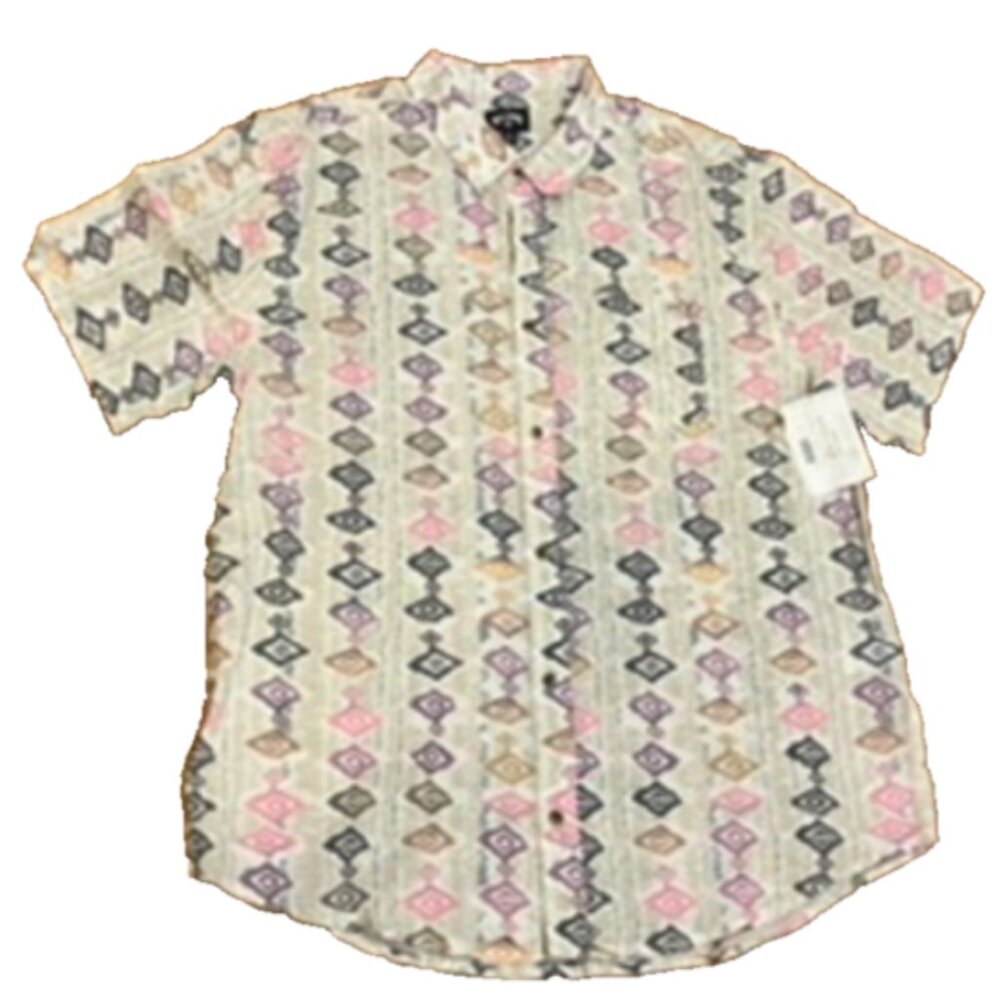 Billabong Core Surf Men Short Sleeve Button Down Shirt Graphic Print Size XL